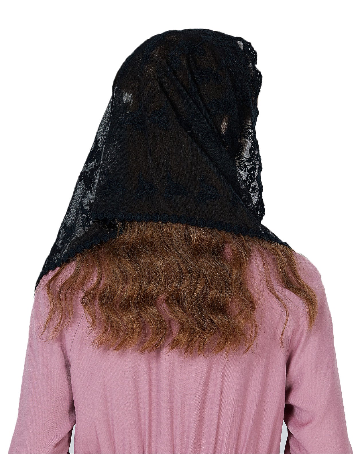 Voile Mantilla En Dentelle Triangle - 147 Cm, 5 Couleurs - Châle, Écharpe, Couverture De Tête Pour Messe Ou Mariage - 9