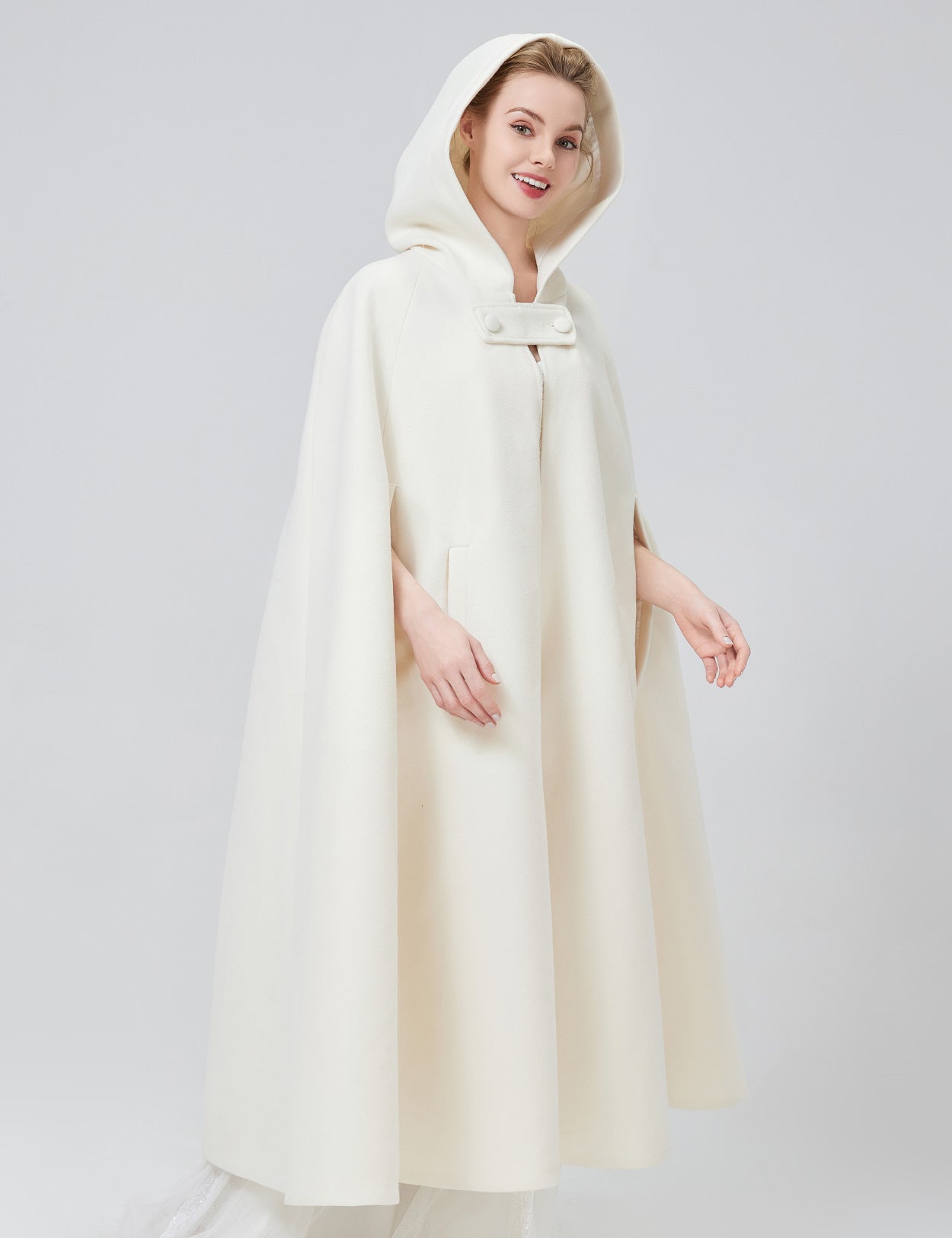 Eleganter Kapuzenumhang für Damen – Hochzeits- und Halloween-Umhang