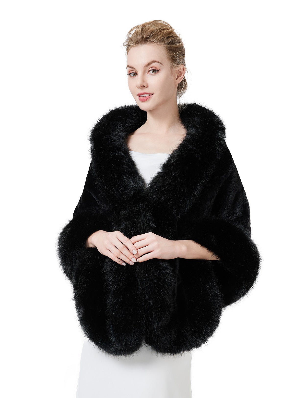 Luxury Faux Fur Shawl for Bridal Wedding & Evening Dresses