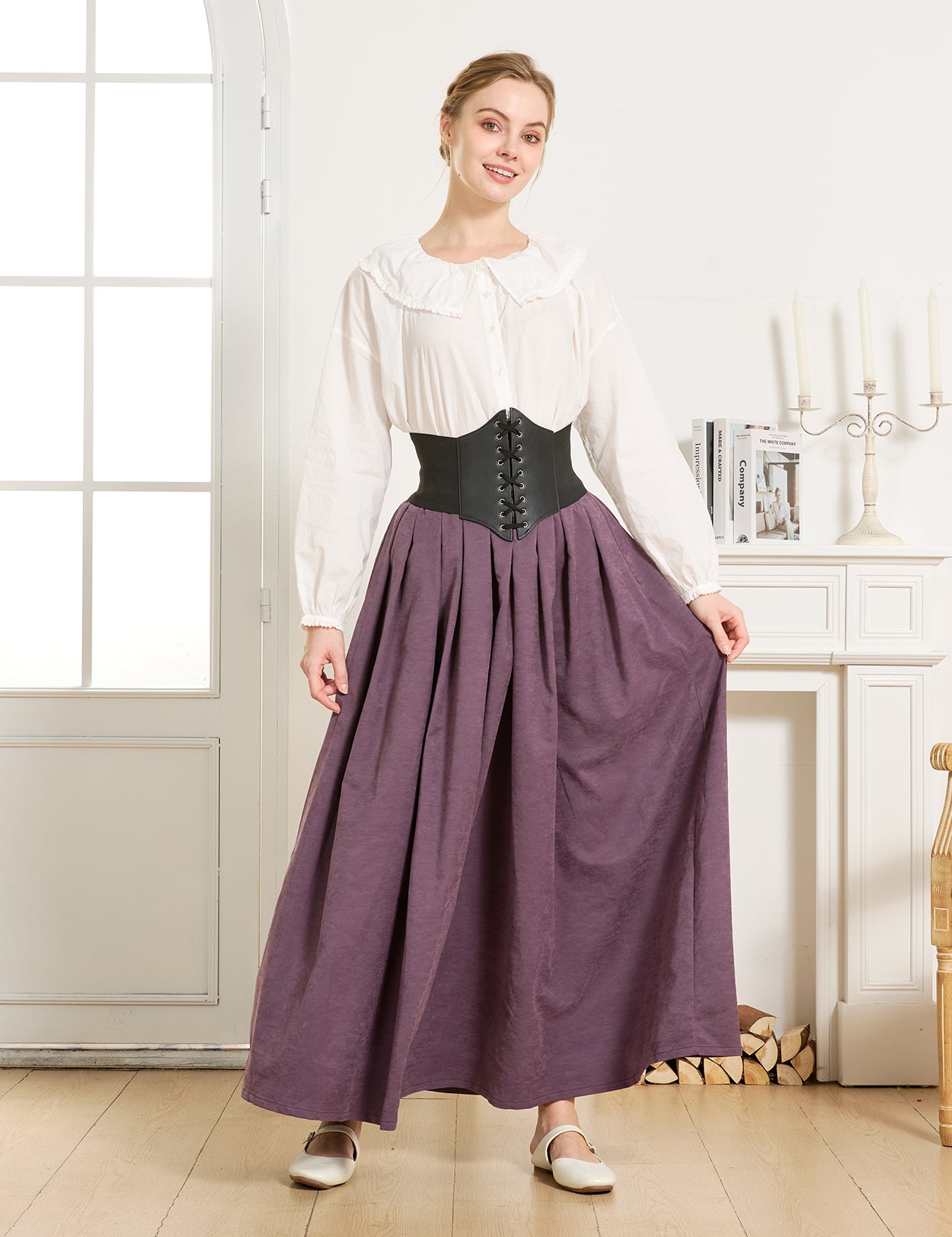 Mittelalterlicher Rock mit Taschen – Elastischer Bund