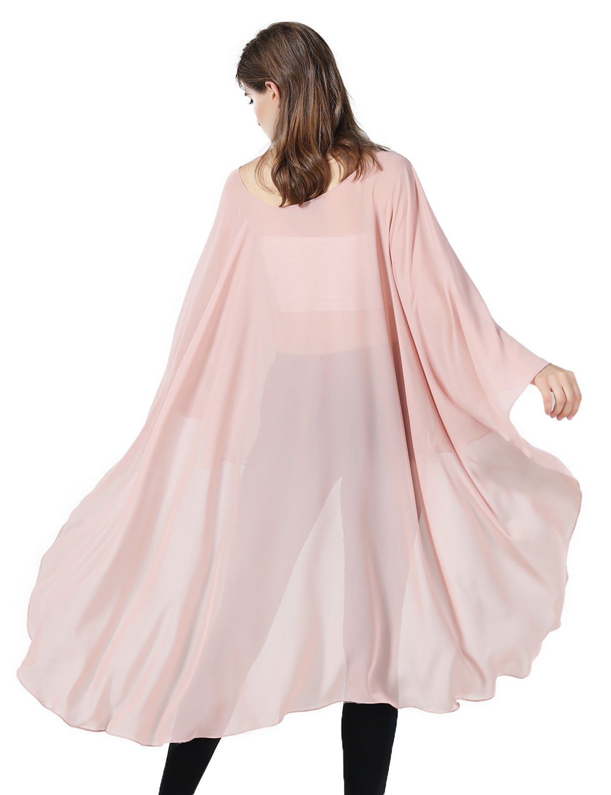 Chiffon High-Low Wedding Bridal Cape Shawl (24 colors)