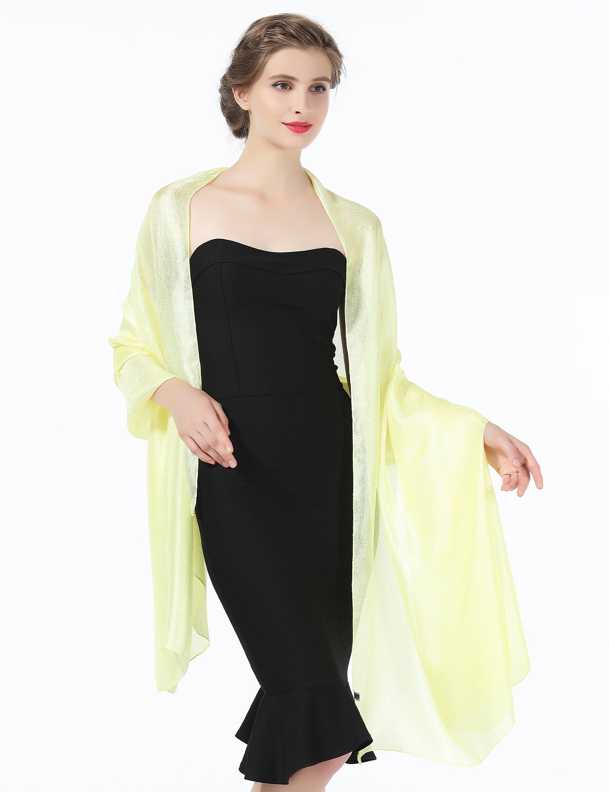 Elegant Silky Scarf for Wedding & Evening Dress, Lightweight Shawl Wrap