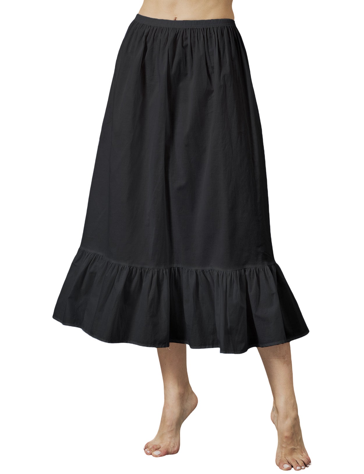 Vintage Cotton Half Slip - Underskirt for Dresses, Comfortable & Breathable (Ivory/Beige/White/Black)