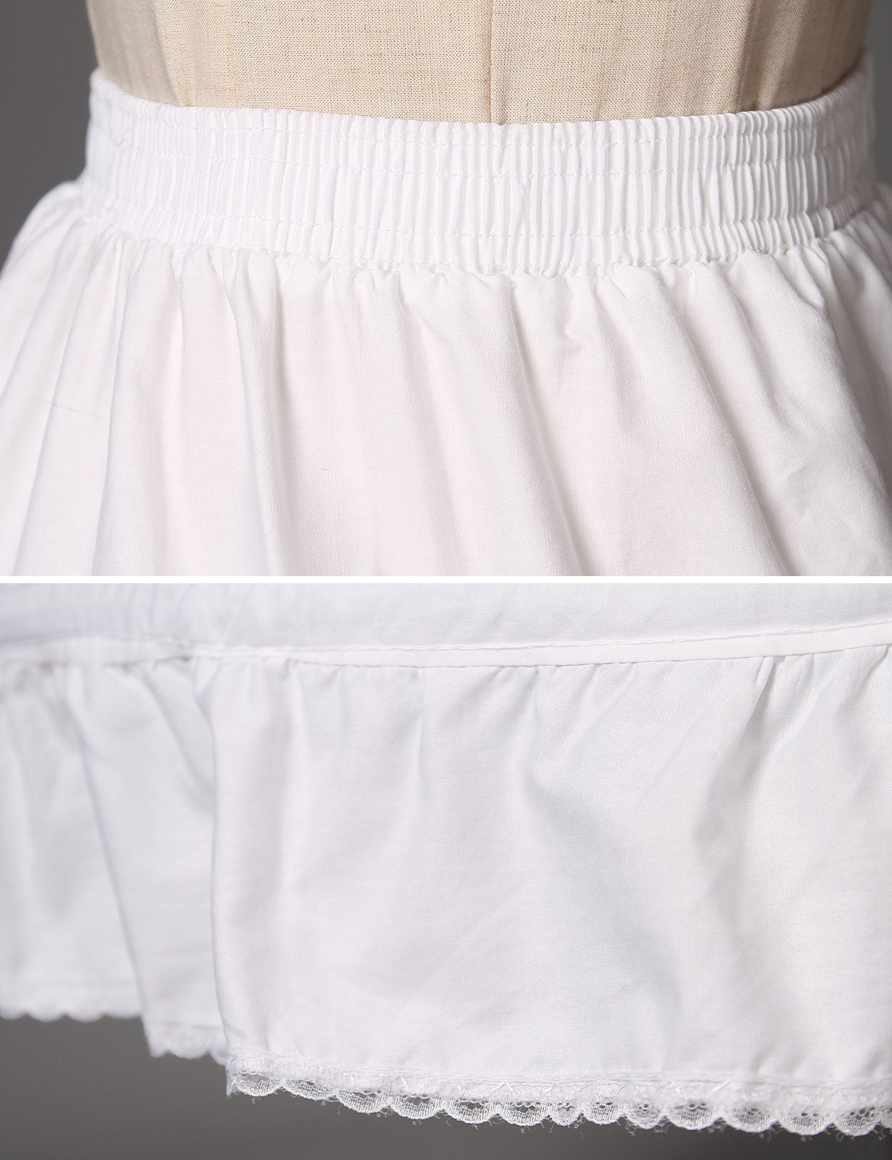 Girls' Cotton Hoop Petticoat | Fluffy Underskirt for Dresses (Ivory)