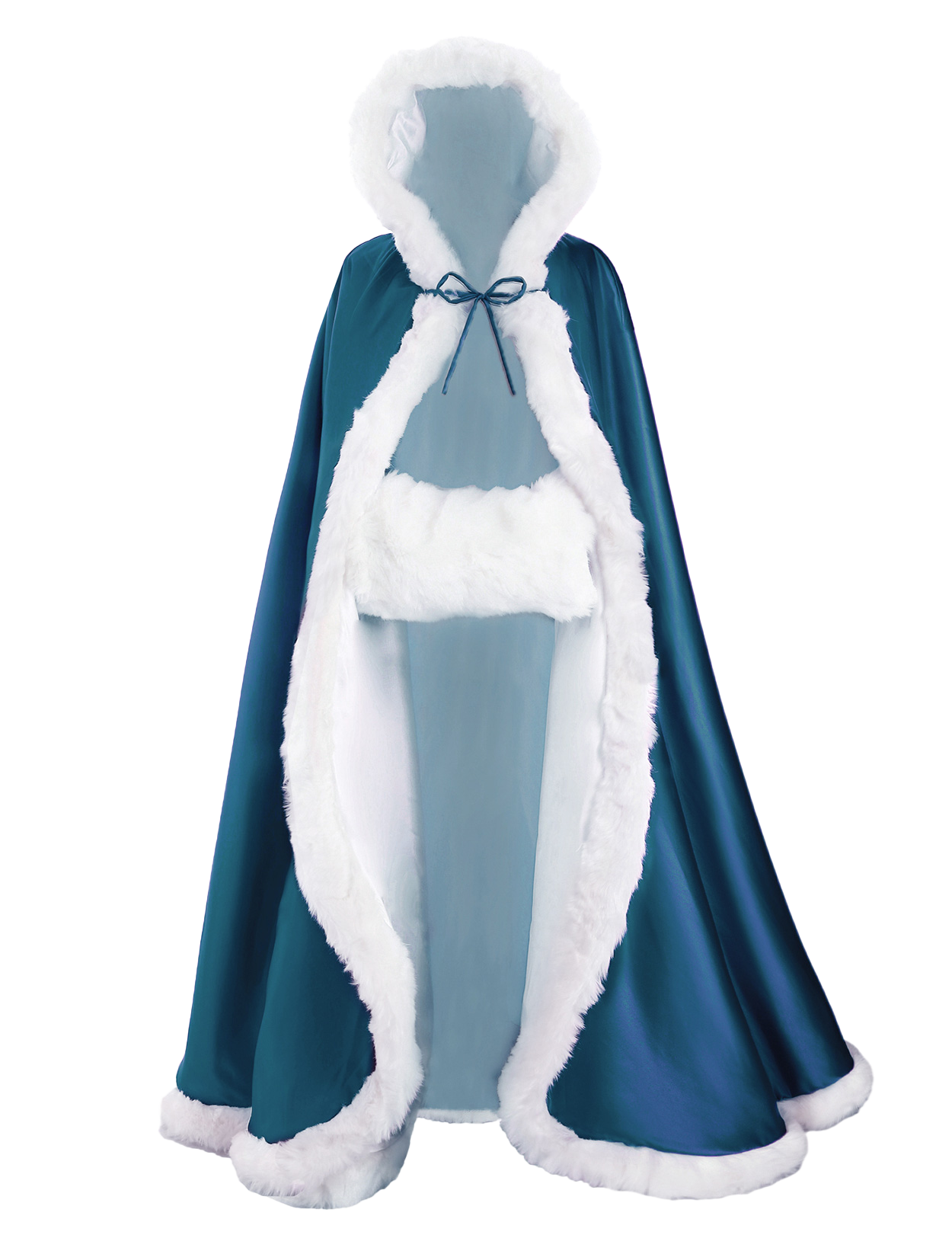 Reversible Wedding Cape with Fur Trim & Hood