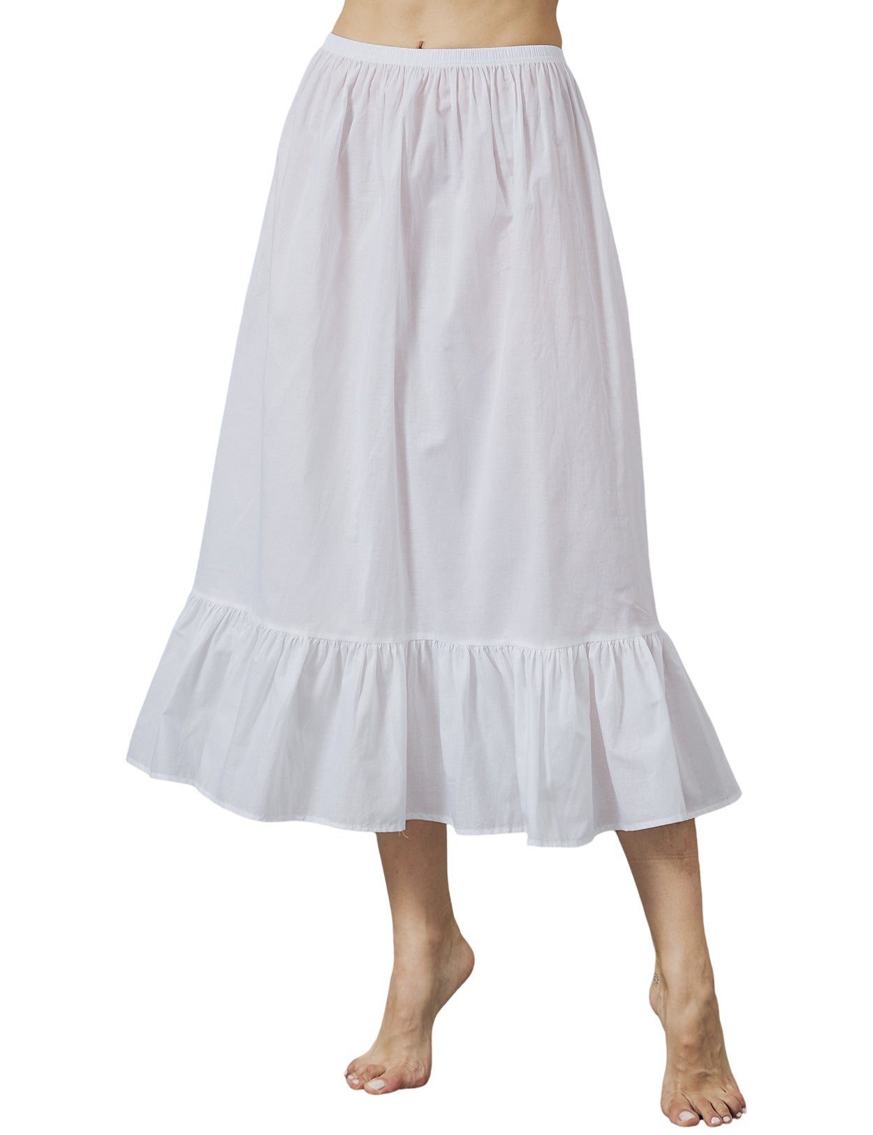 Vintage Cotton Half Slip - Underskirt for Dresses, Comfortable & Breathable (Ivory/Beige/White/Black)