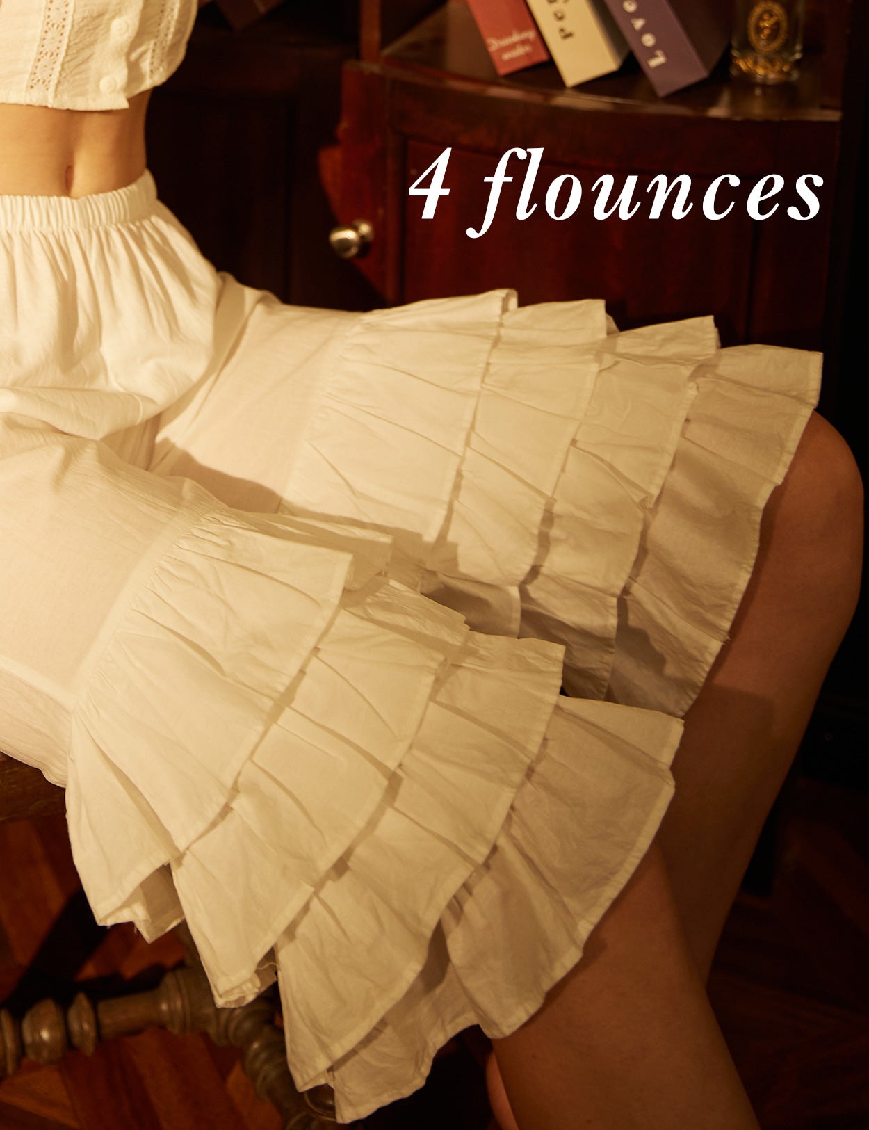 Pantalon de pyjama bloomer à volants en coton pour femme - Confort 4 couches