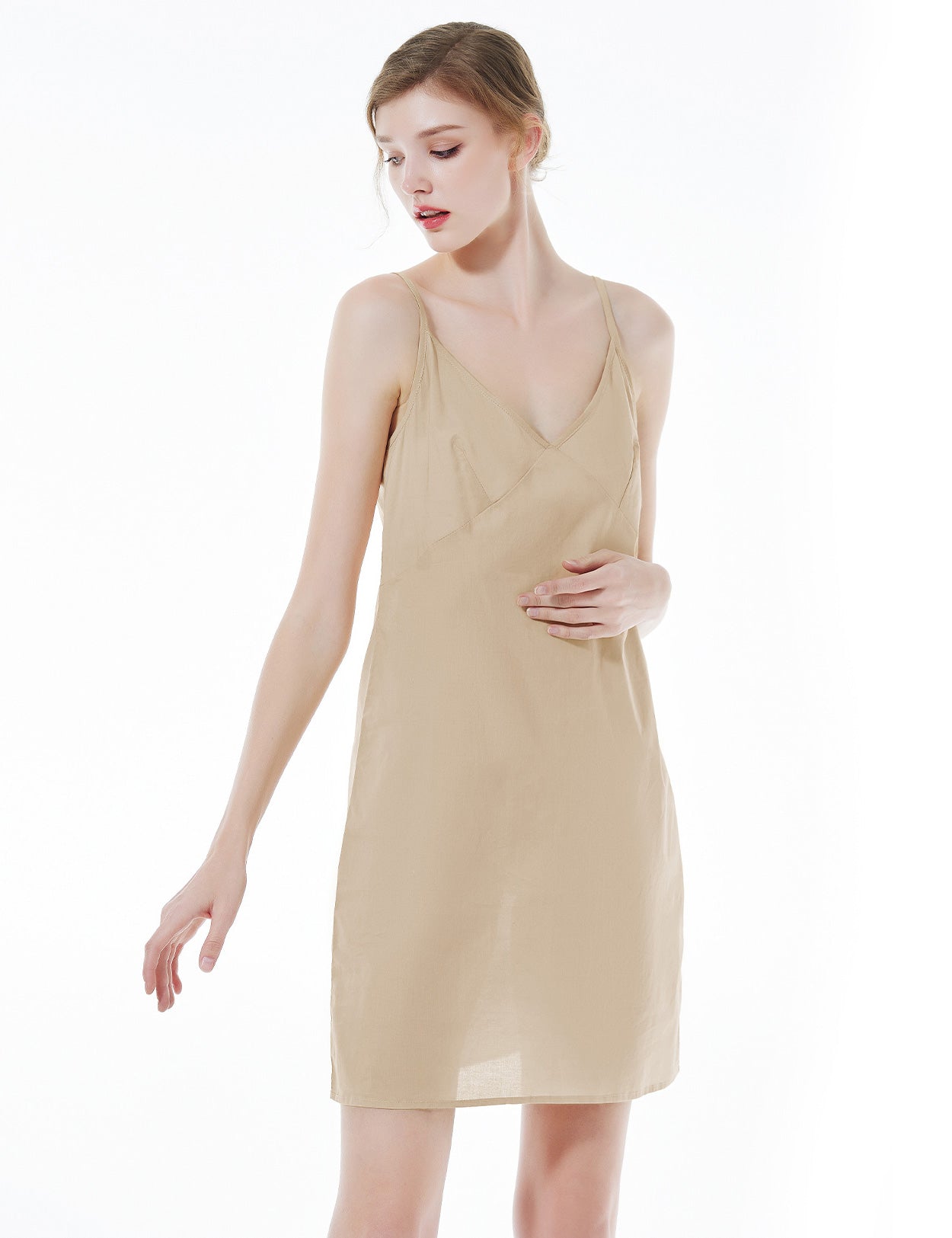 100% Cotton Full Slip Under Dress with Adjustable Straps