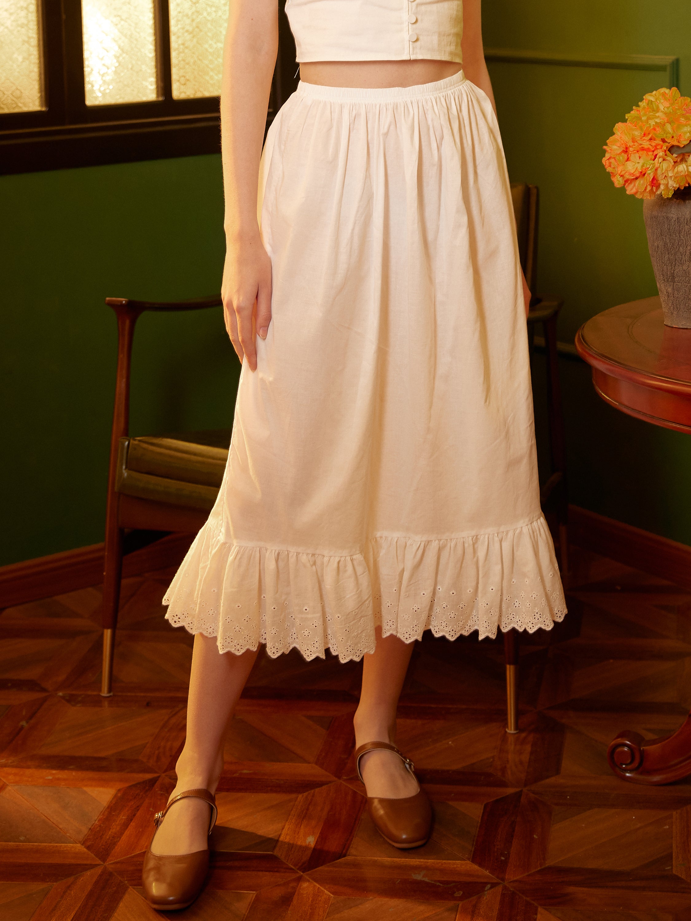 Vintage Lace Half Slip - Cotton Underskirt & Skirt Extender