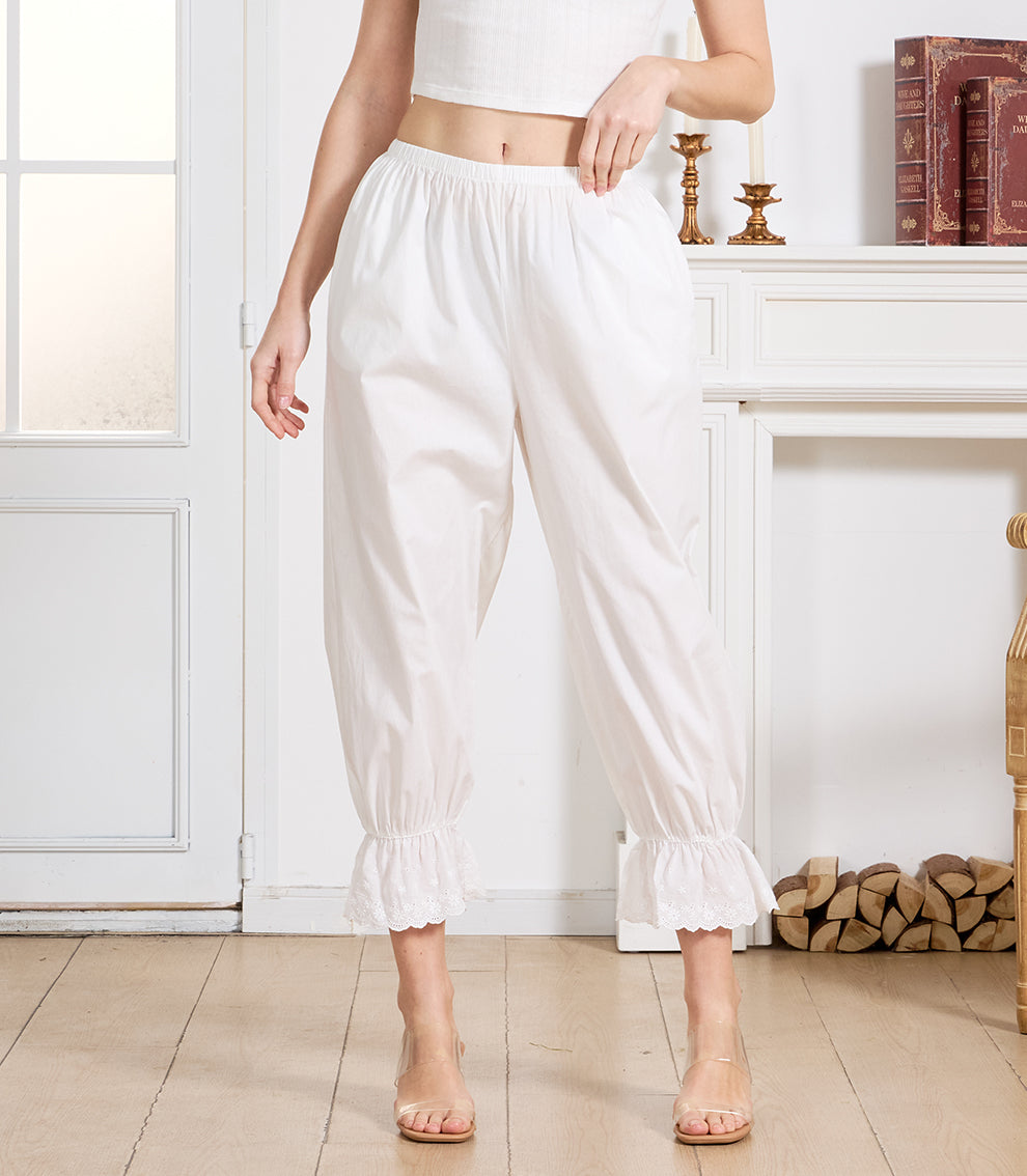 Vintage 100% Cotton Ruffled Bloomers with Pockets