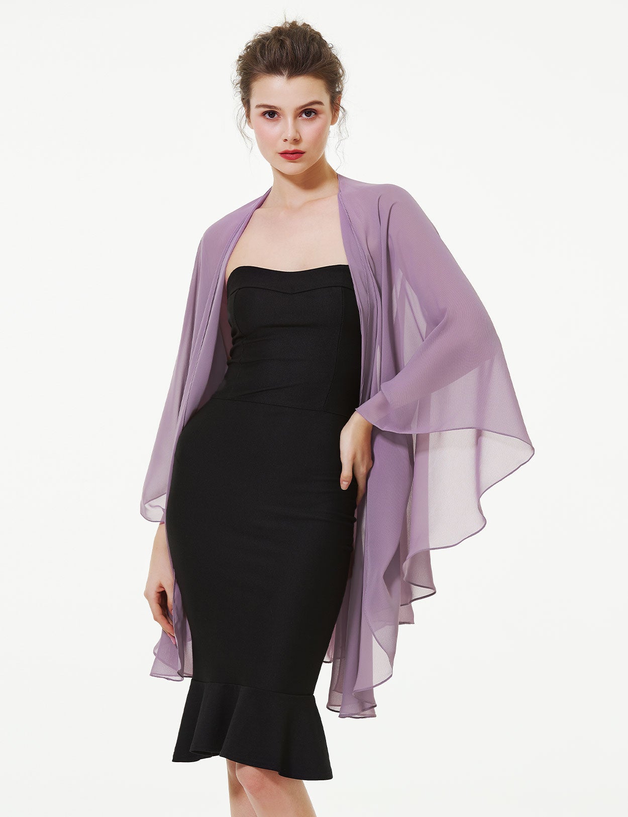Elegant Chiffon Wedding Shawl - Bridal Evening Scarf Wrap