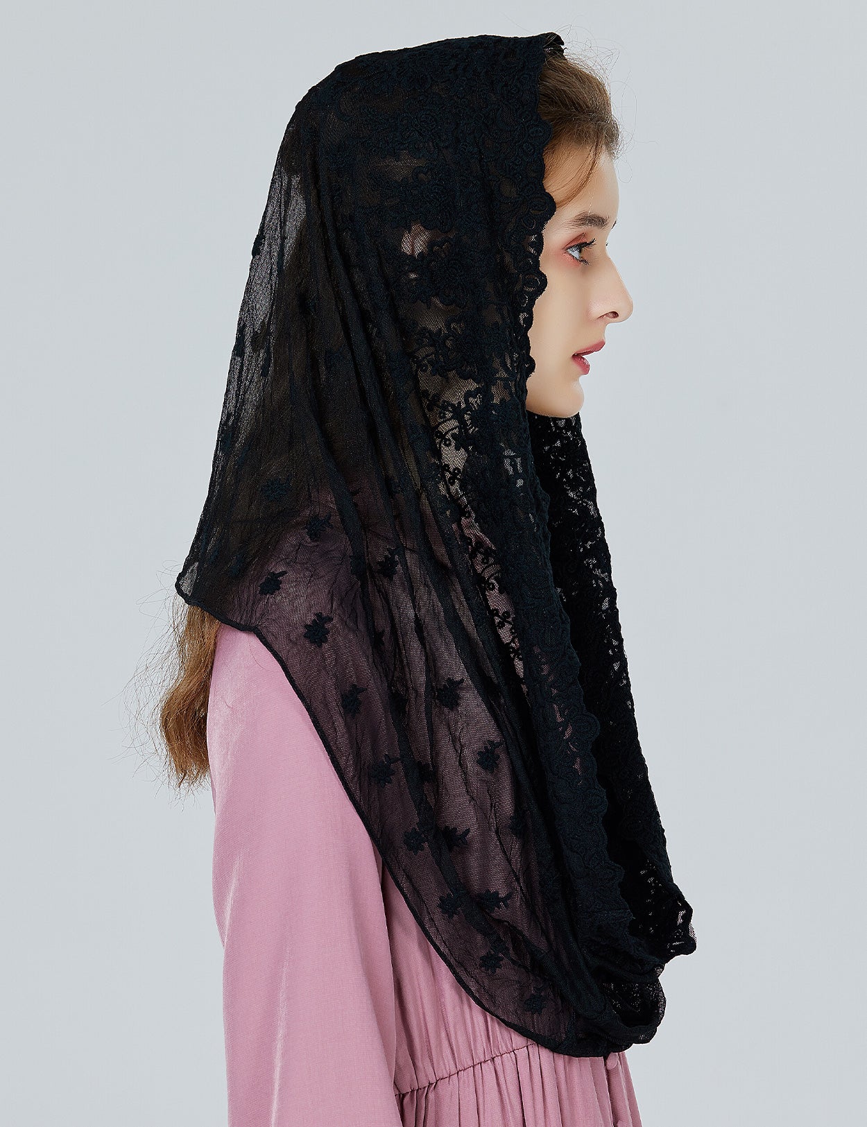 Easter Chapel Veil - Lace Mantilla for Church & Latin Mass