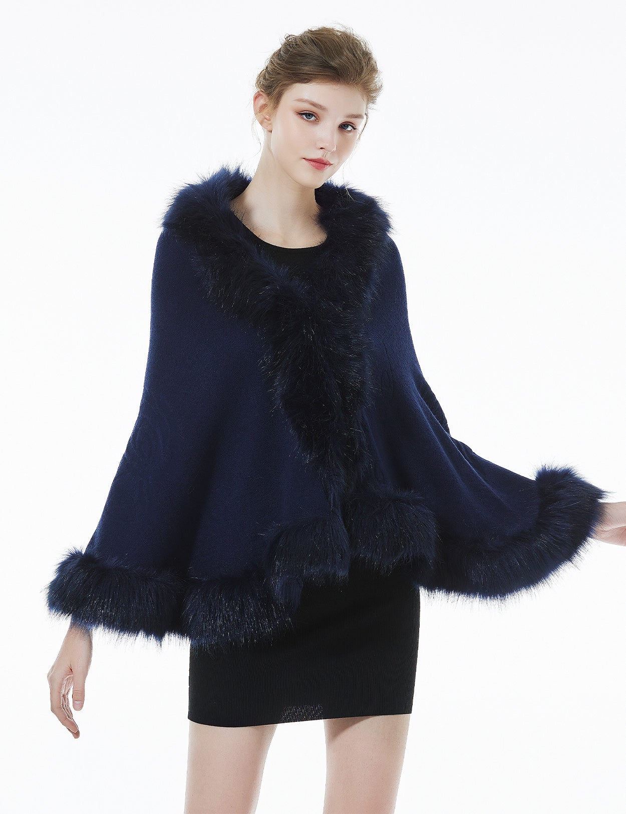 Luxurious Faux Fur Shawl for Winter Wedding Bridal Cape Elegant Wrap
