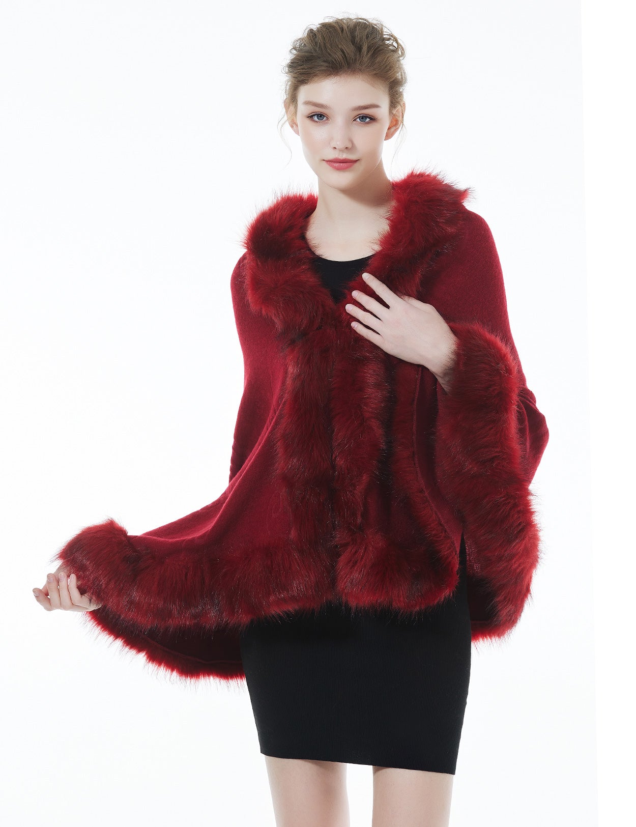 Luxurious Faux Fur Shawl for Winter Wedding Bridal Cape Elegant Wrap