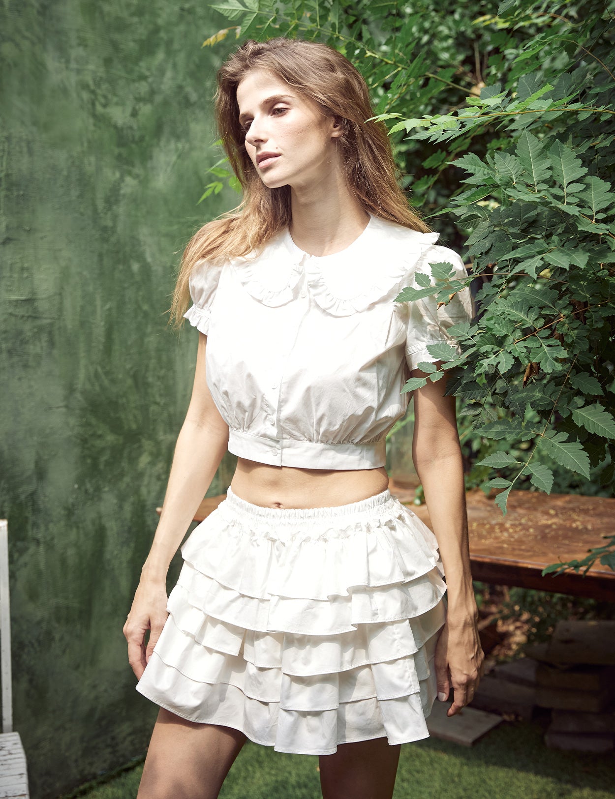 Jupe-short bohème à volants et volants en coton pour femme avec short intégré - Mini-jupe d'été