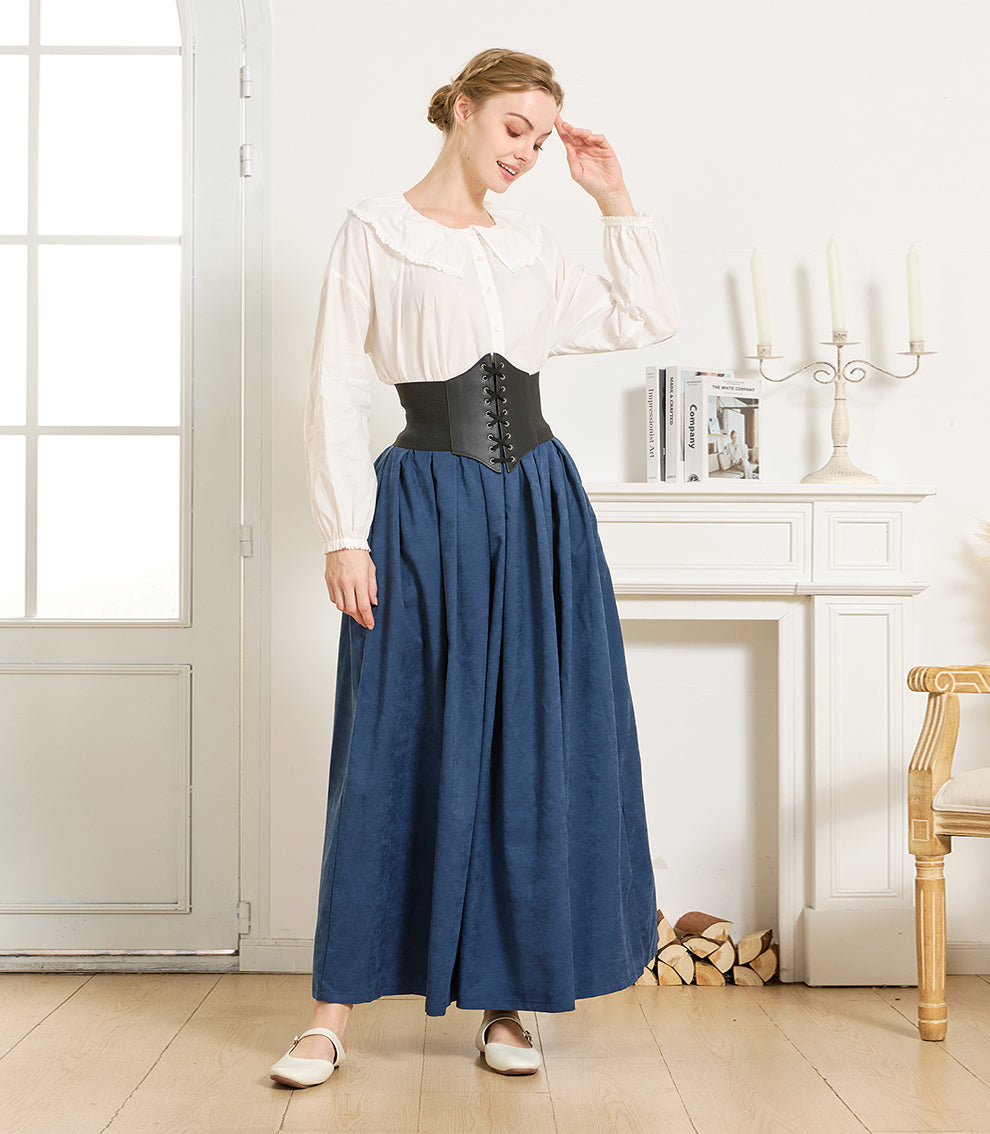 Falda estilo medieval con bolsillos y cintura elástica