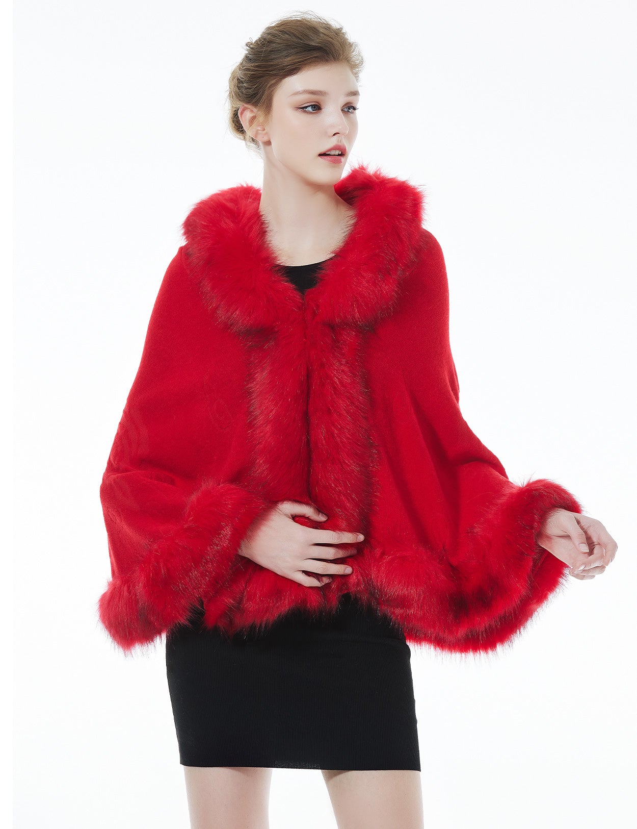 Luxurious Faux Fur Shawl for Winter Wedding Bridal Cape Elegant Wrap