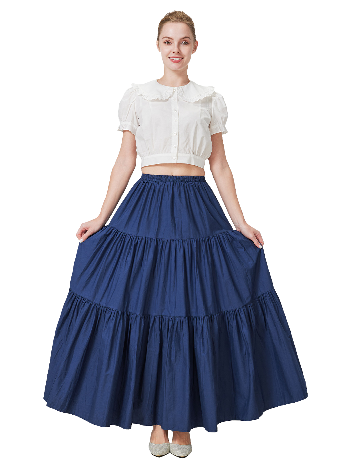 100% Cotton Renaissance Medieval Boho Maxi Skirt for Women