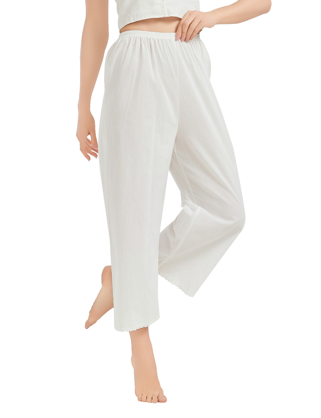 Women's Cotton Pettipants with Lace Trim, Loose Fit