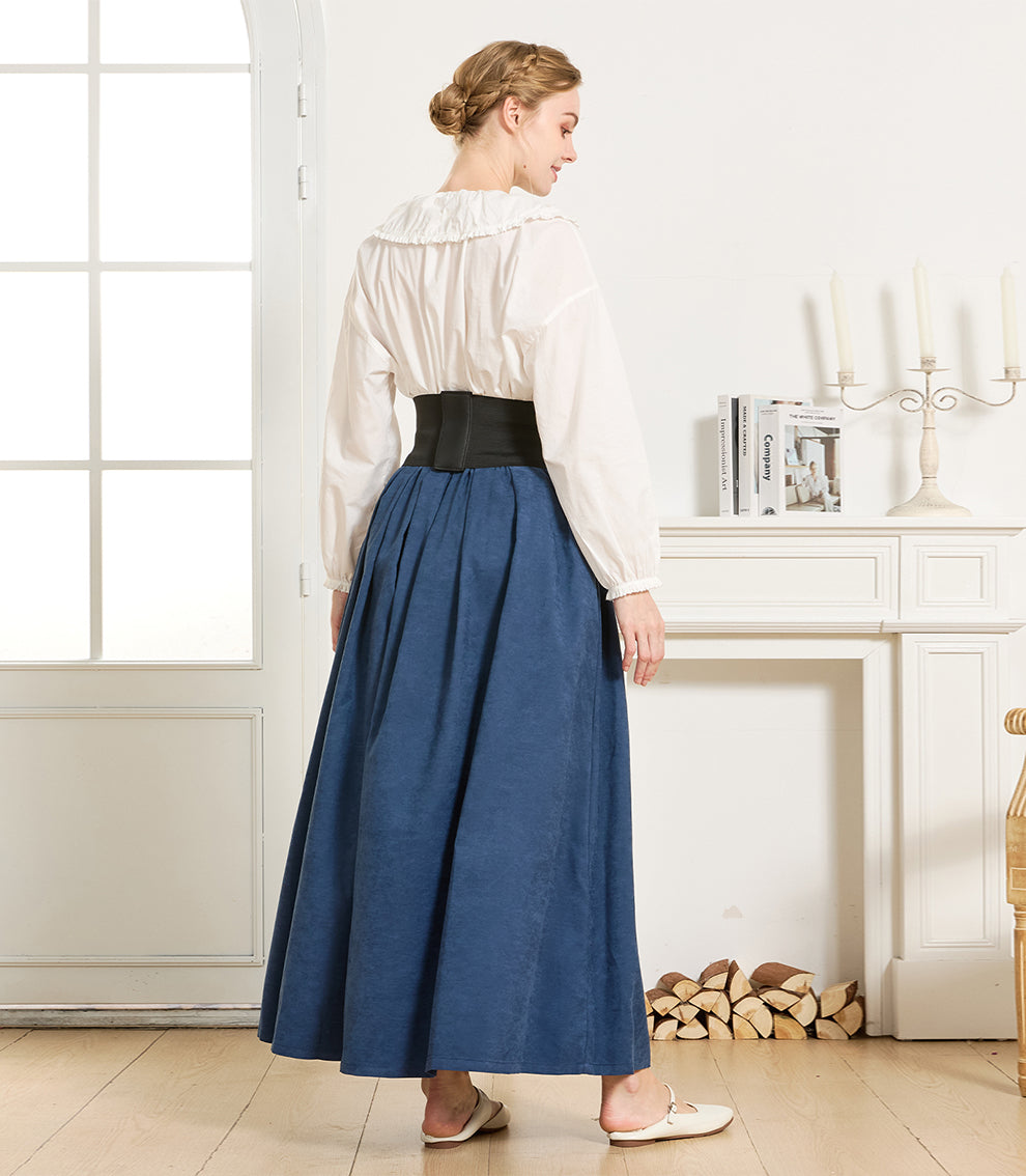Falda estilo medieval con bolsillos y cintura elástica
