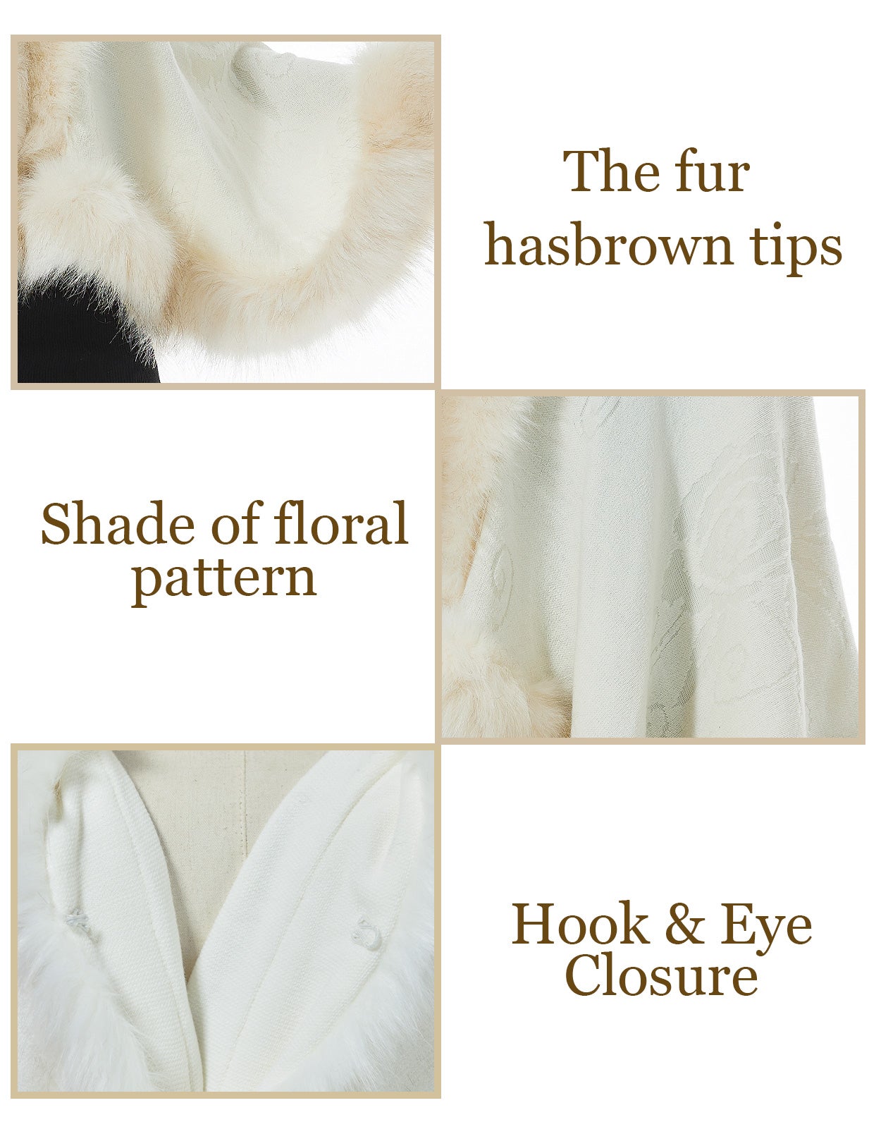 Luxurious Faux Fur Shawl for Winter Wedding Bridal Cape Elegant Wrap