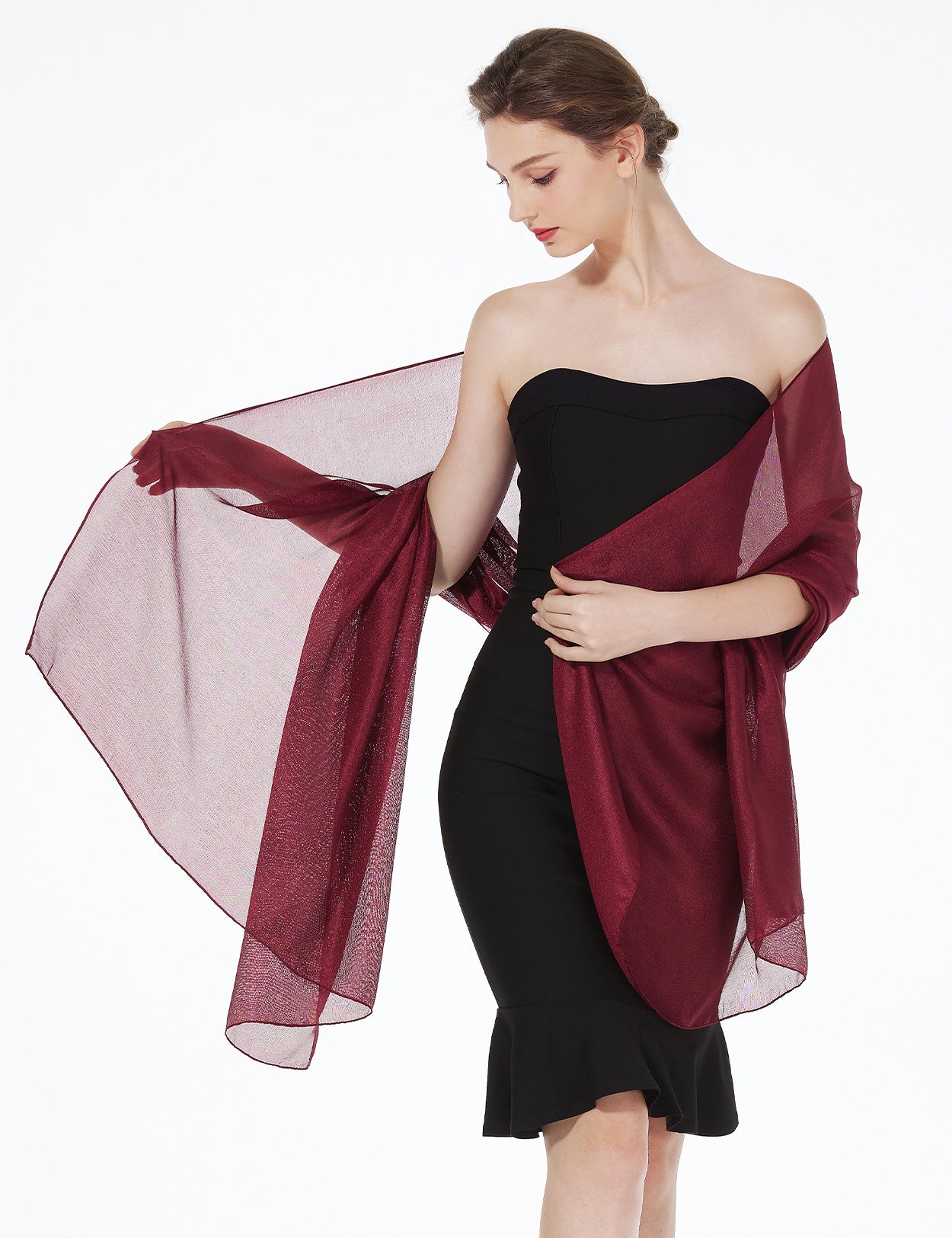 Elegant Silky Scarf for Wedding & Evening Dress, Lightweight Shawl Wrap