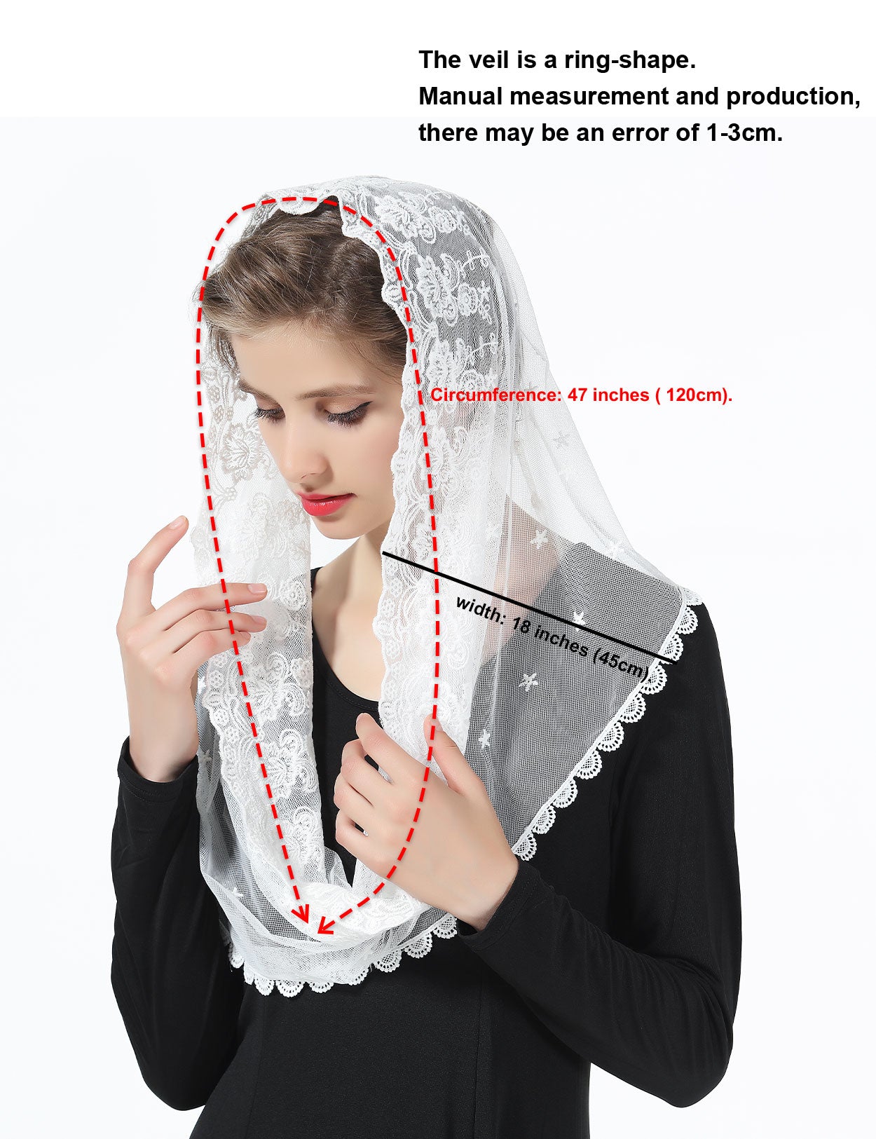 Elegant Catholic Chapel Veil for Church, Wedding & Latin Mass