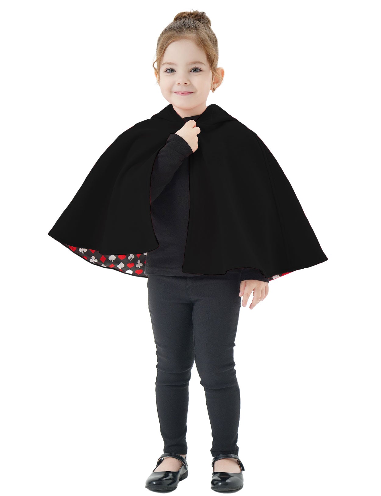 Girl's Hooded Cape Cloak with Cotton Lining for Halloween Christmas