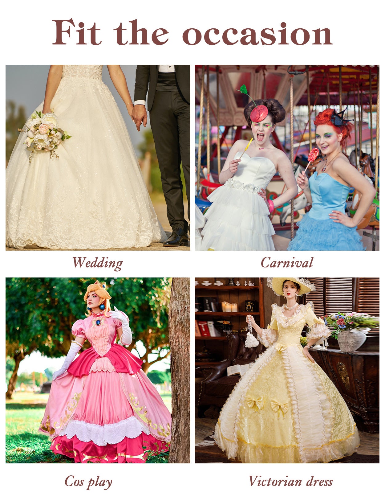 6-hoop A-line crinoline petticoat showing full dome shape for wedding dresses - model wearing