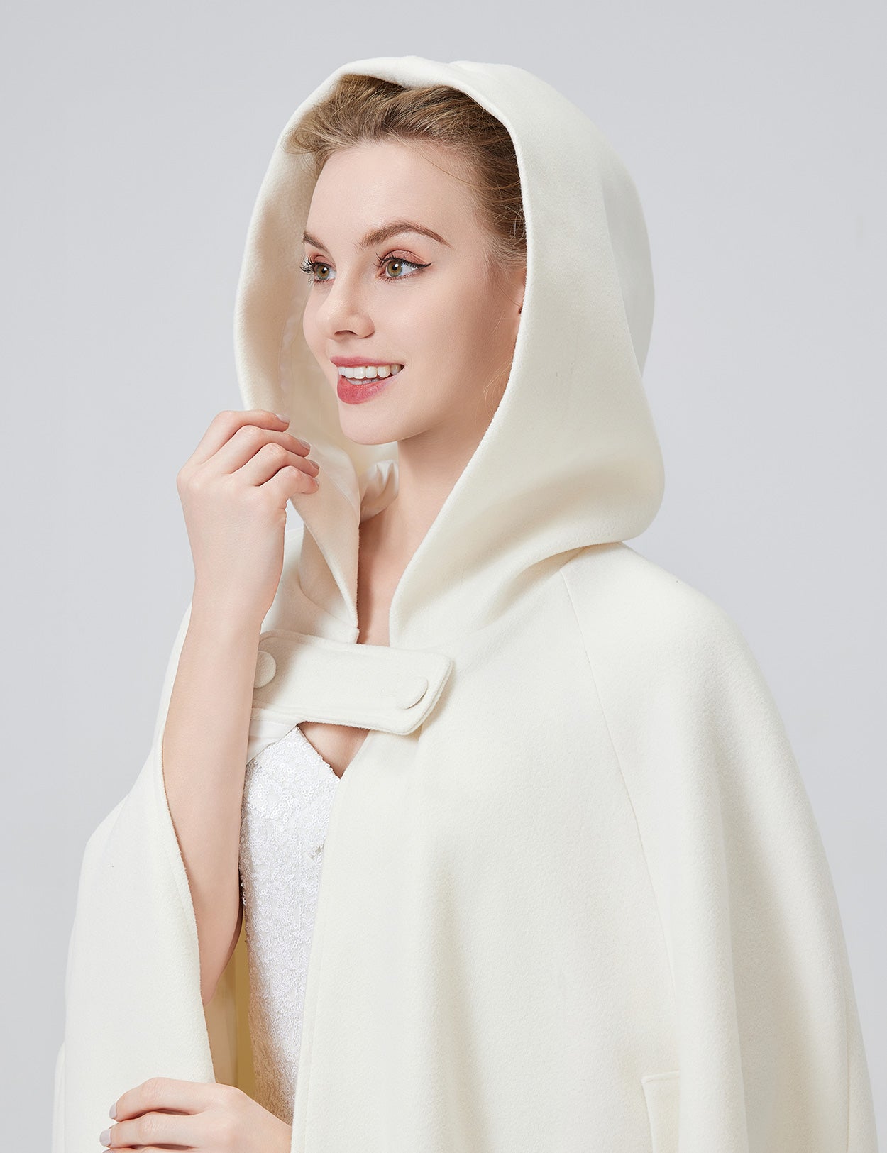 Eleganter Kapuzenumhang für Damen – Hochzeits- und Halloween-Umhang