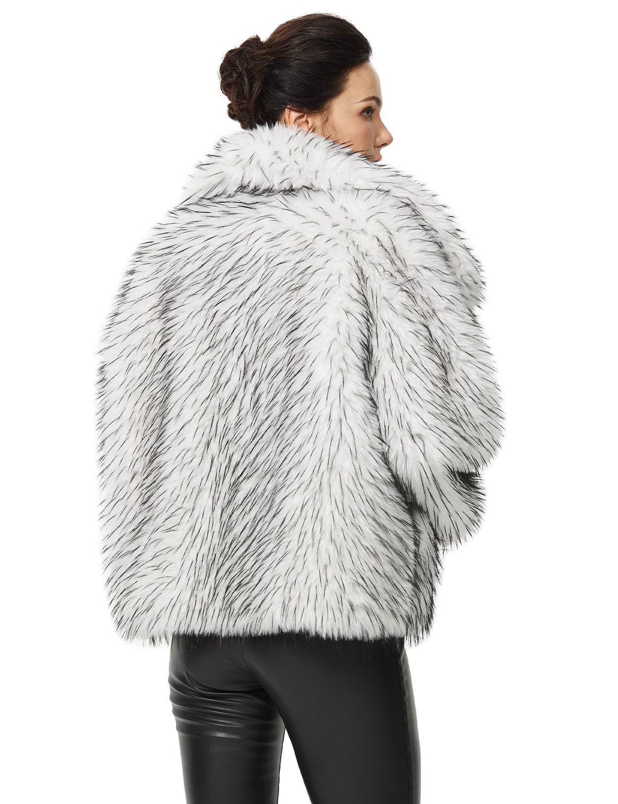Women's Shaggy Faux Fur Coat with Pockets