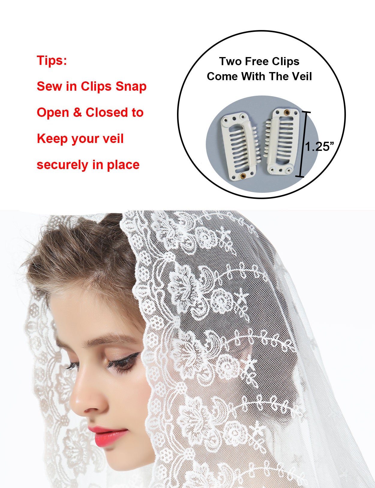 Elegant Catholic Chapel Veil for Church, Wedding & Latin Mass