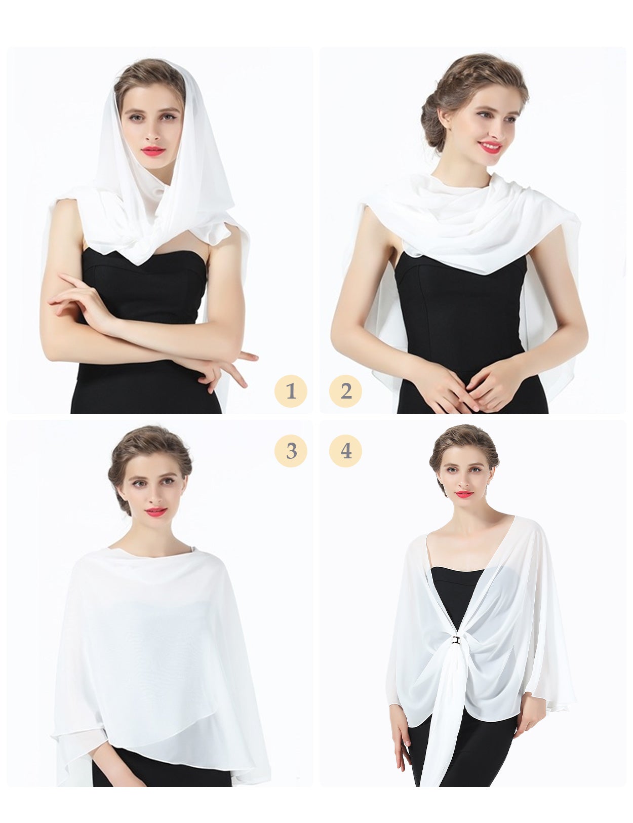 Elegant Chiffon Wedding Shawl for Evening Dresses