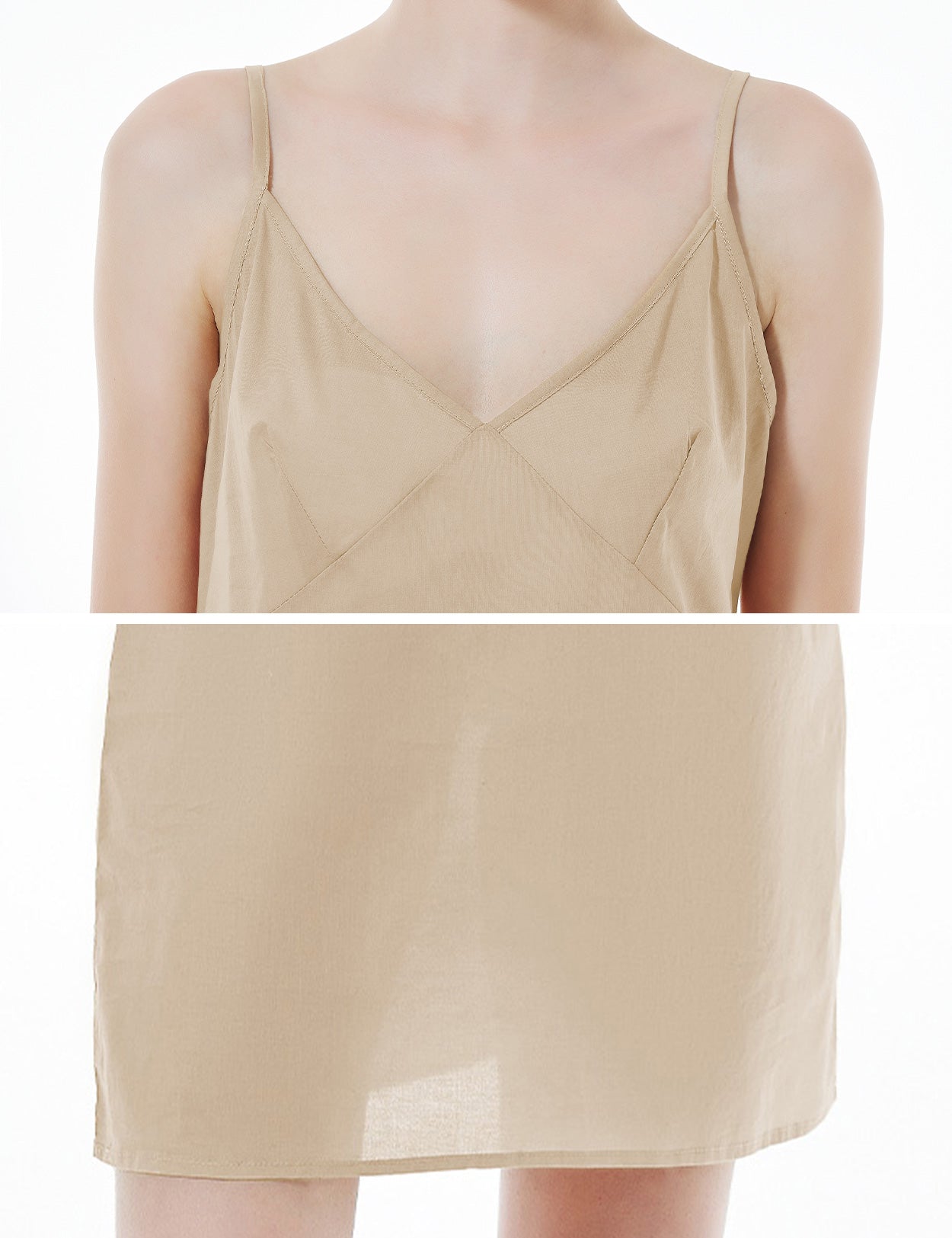 100% Cotton Full Slip Under Dress with Adjustable Straps