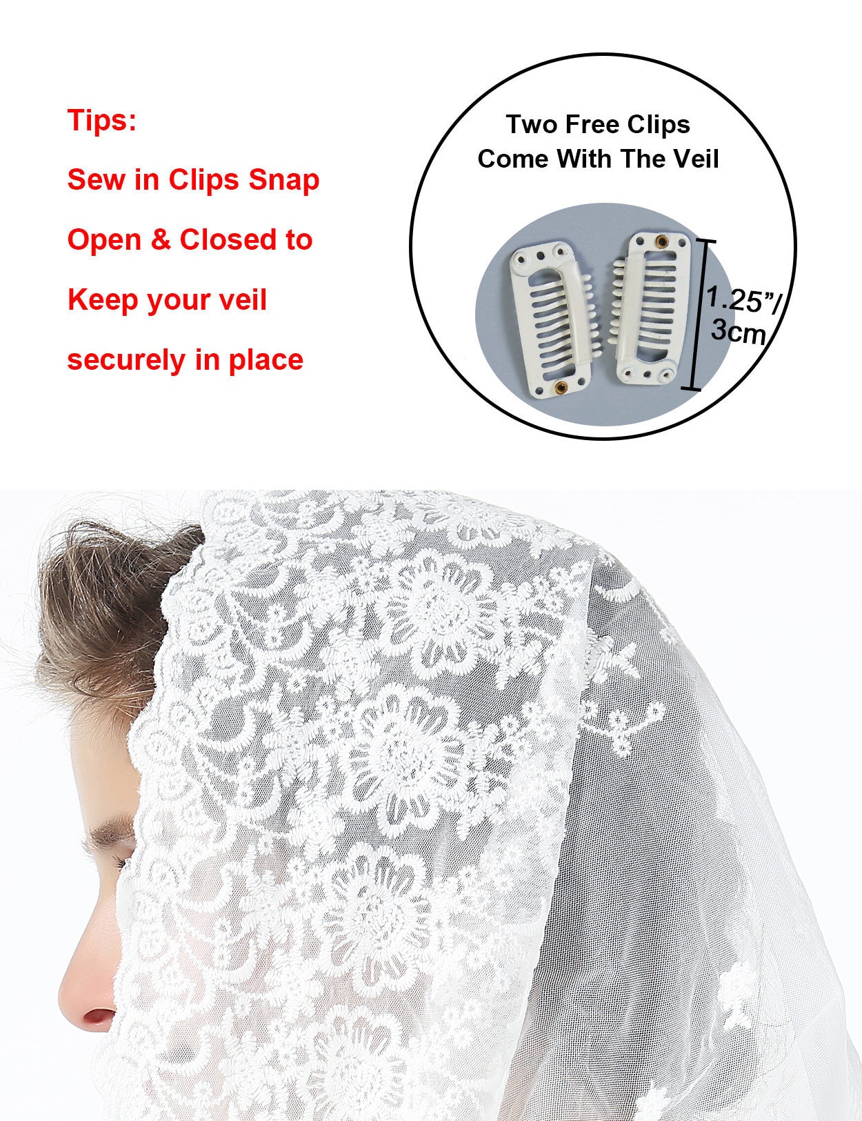 Easter Chapel Veil - Lace Mantilla for Church & Latin Mass