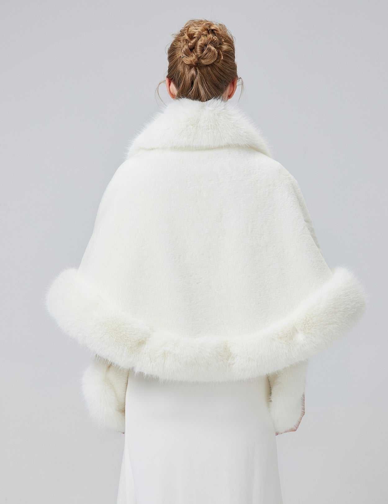 Luxury Faux Fur Shawl for Bridal Wedding & Evening Dresses