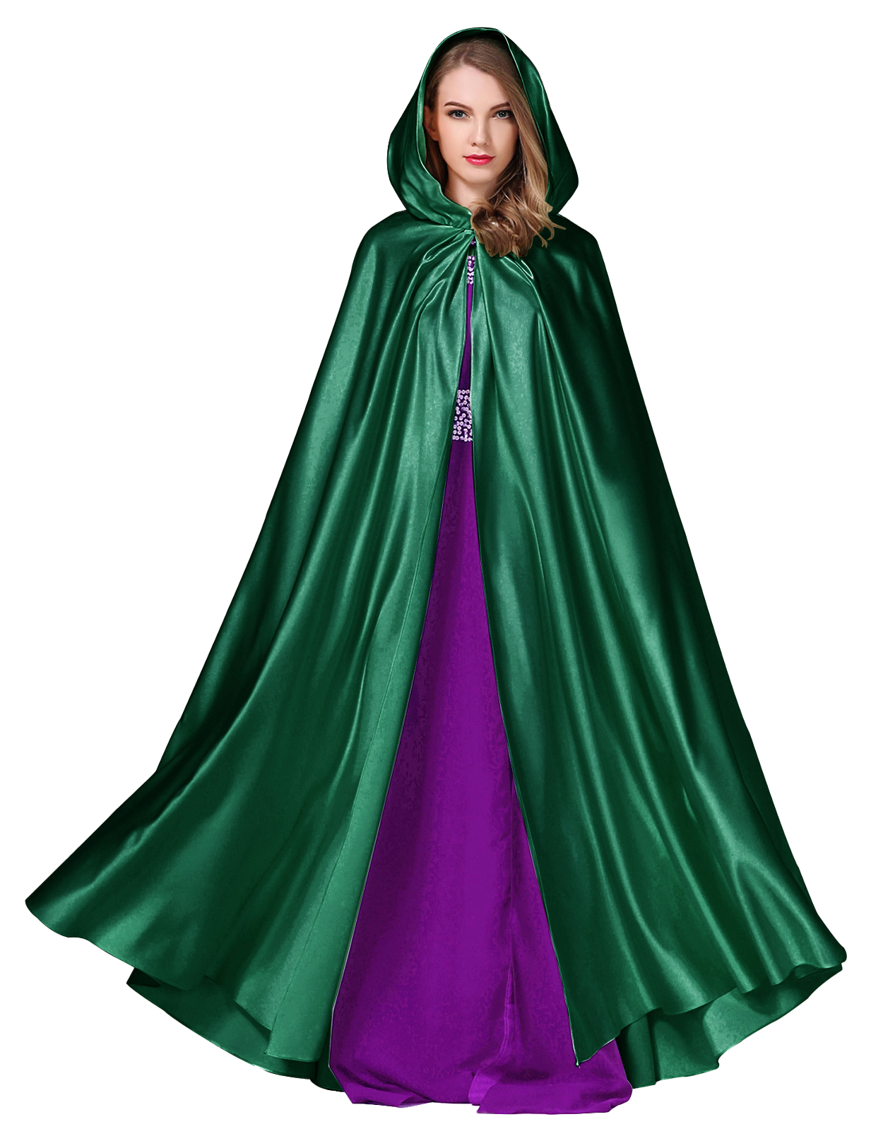 Elegant Hooded Bridal Cape - Full Length Wedding Cloak