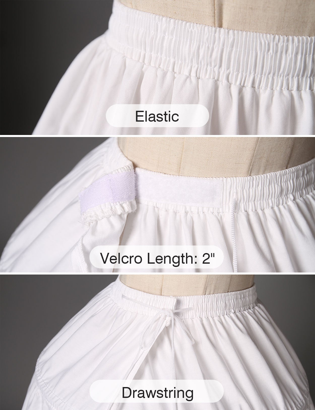 Girls' Cotton Hoop Petticoat | Fluffy Underskirt for Dresses (Ivory)