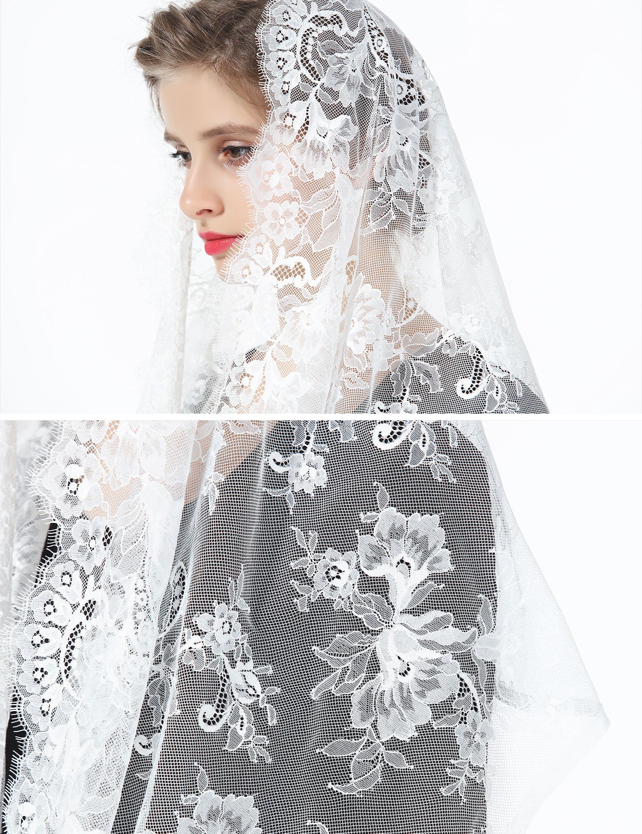 Elegant Mantilla Veil for Church Wedding & Latin Mass Ceremonies
