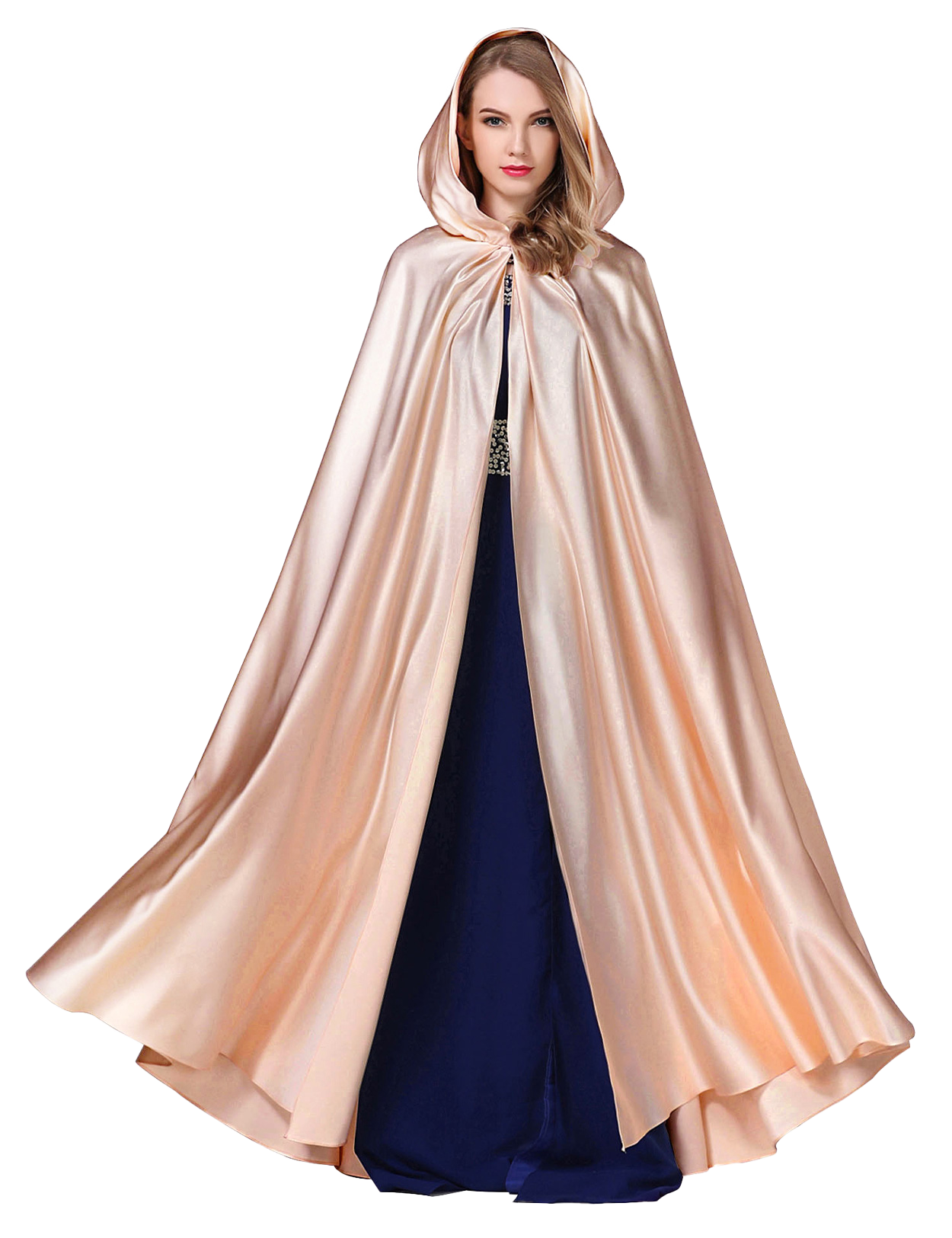 Elegant Hooded Bridal Cape - Full Length Wedding Cloak