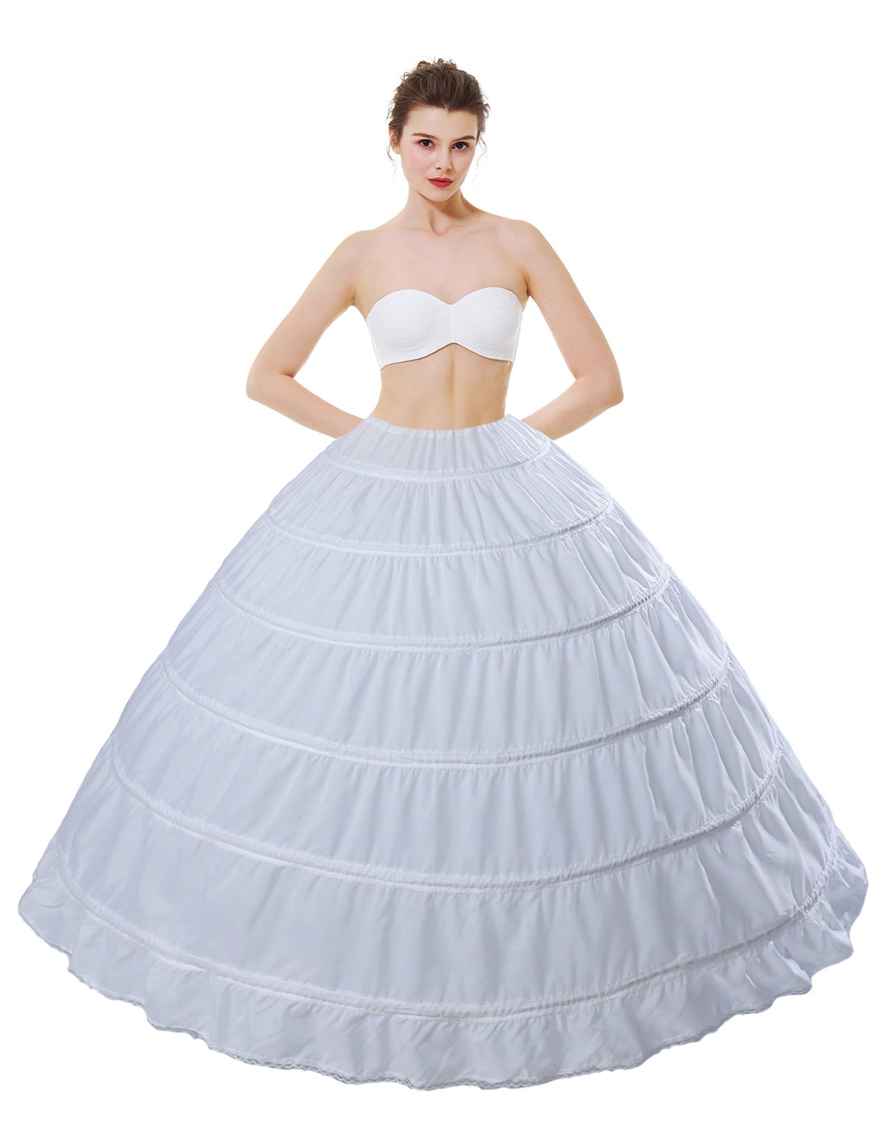 6-Hoop A-Line Crinoline for Floor-Length Wedding Dresses