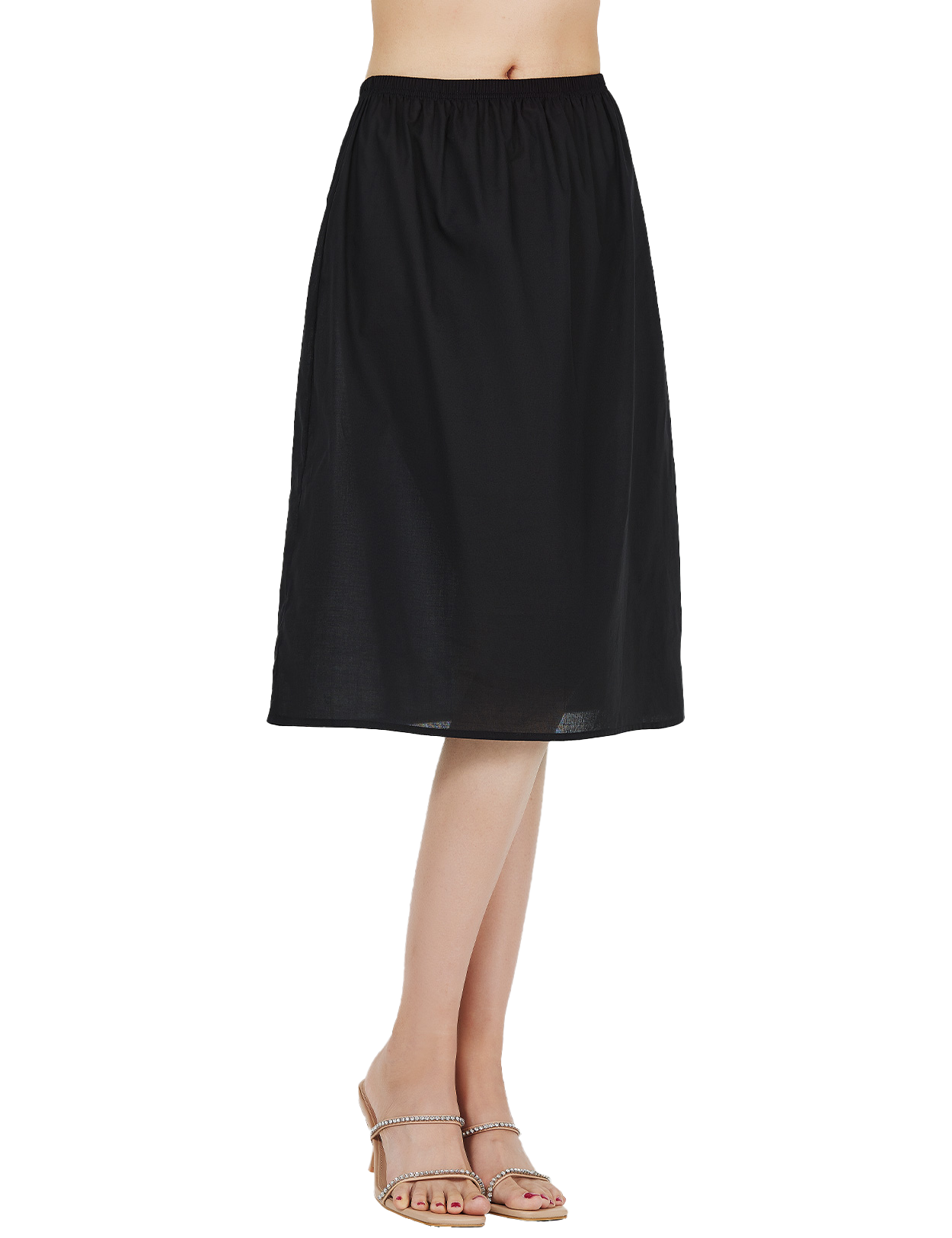 Black vintage cotton lace half slip petticoat with elegant undergarment for vintage style dresses