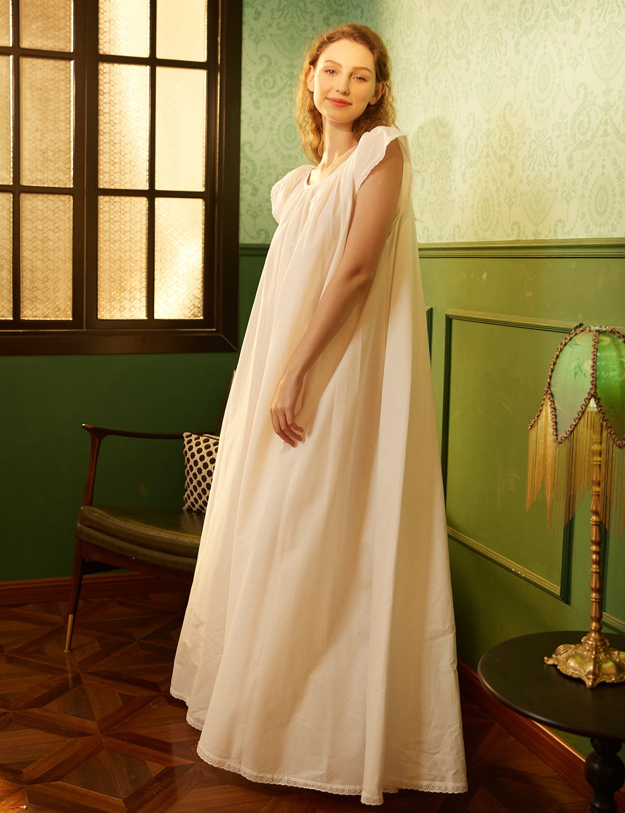 comfortable Victorian maternity nightgown