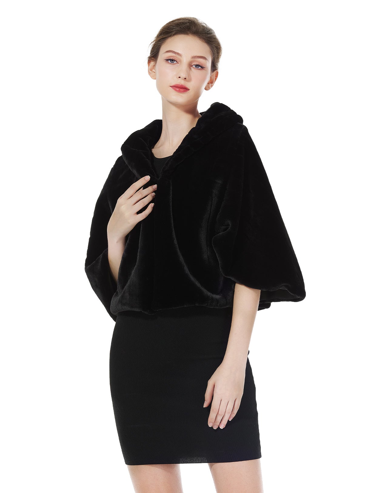 Elegant faux fur shawl for weddings and special events