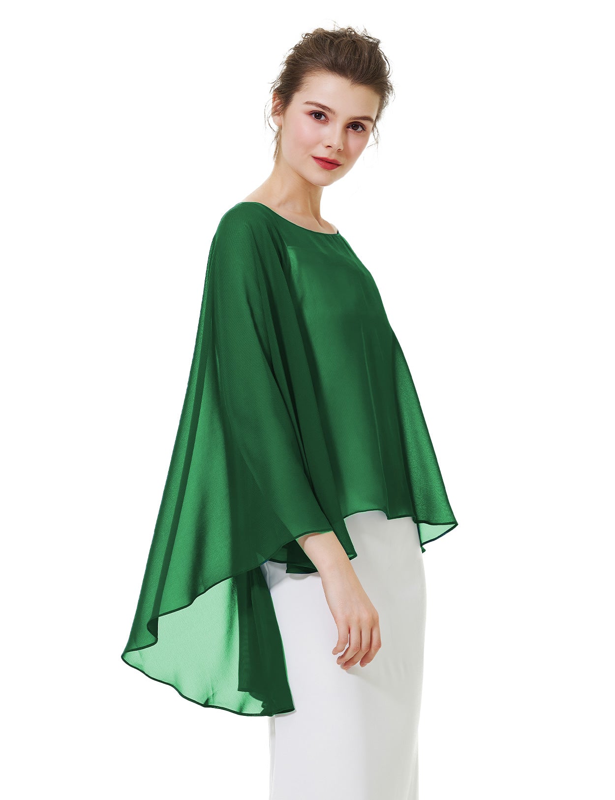 elegant chiffon capelet for women, perfect for fall weddings and evening events