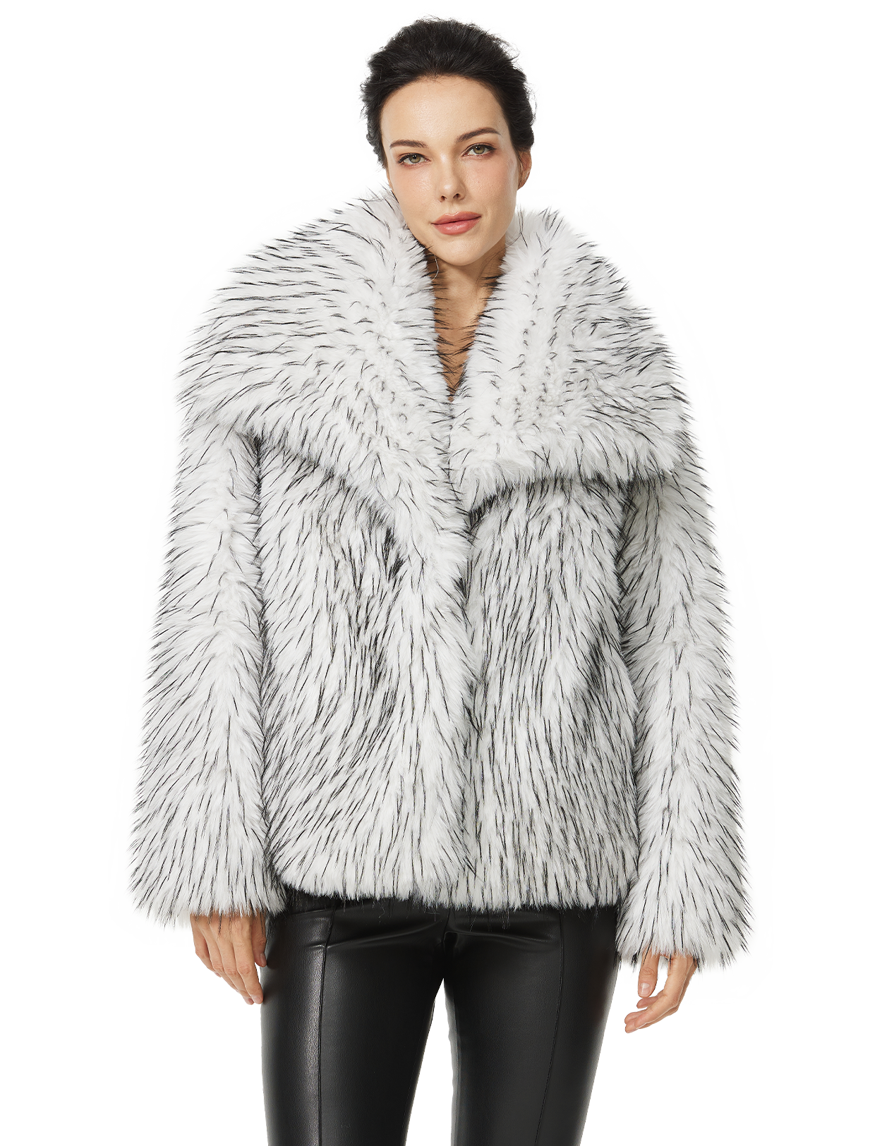 Women's Shaggy Faux Fur Coat with Pockets