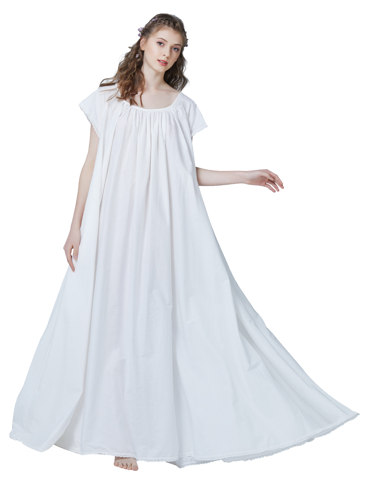 Victorian Maternity Nightgown - 100% Cotton Sleepwear