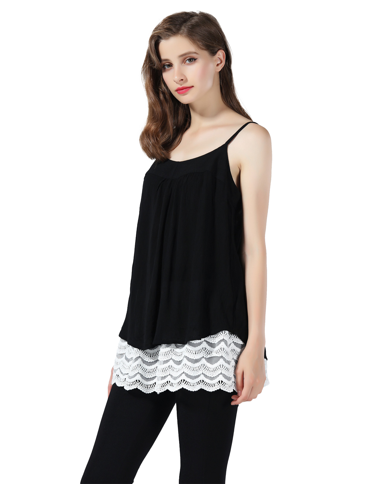 Plus Size Mini Underskirt with Floral Lace