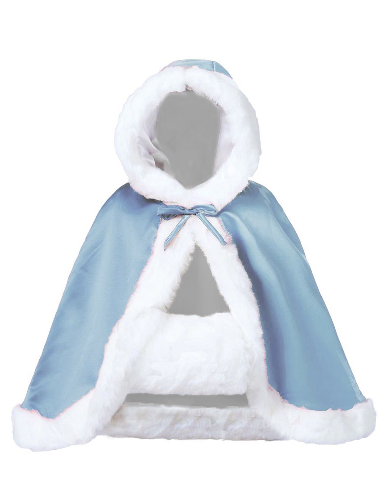 Elegant reversible bridal cape with hooded design and luxurious fur trim