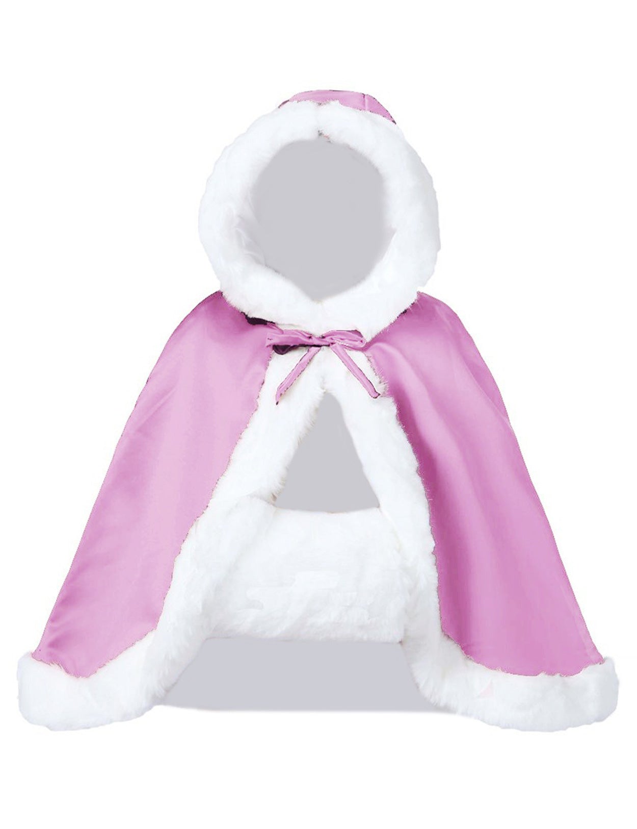 Elegant reversible bridal cape with hooded design and luxurious fur trim